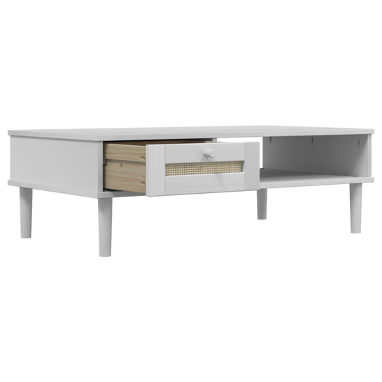 Fenland Wooden Coffee Table With 1 Drawer In White