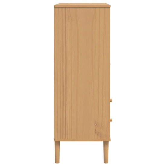 Fenland Wooden Highboard With 1 Door 2 Drawers In Brown