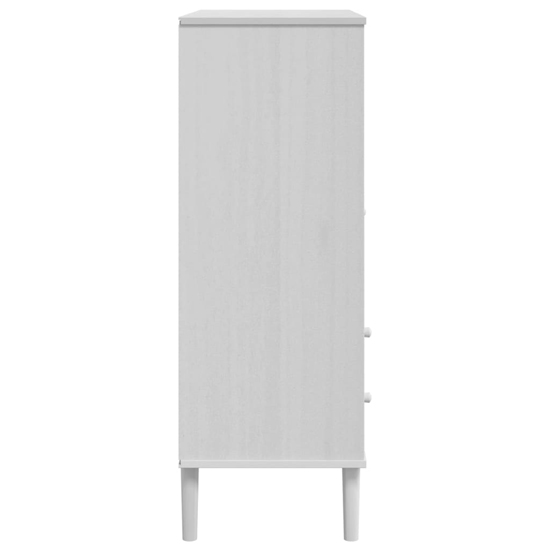 Fenland Wooden Highboard With 1 Door 2 Drawers In White