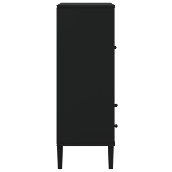 Fenland Wooden Highboard With 1 Door And 2 Drawers In Black