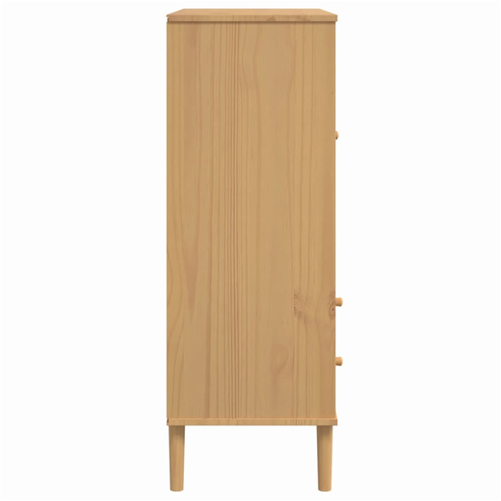 Fenland Wooden Highboard With 1 Door And 2 Drawers In Brown