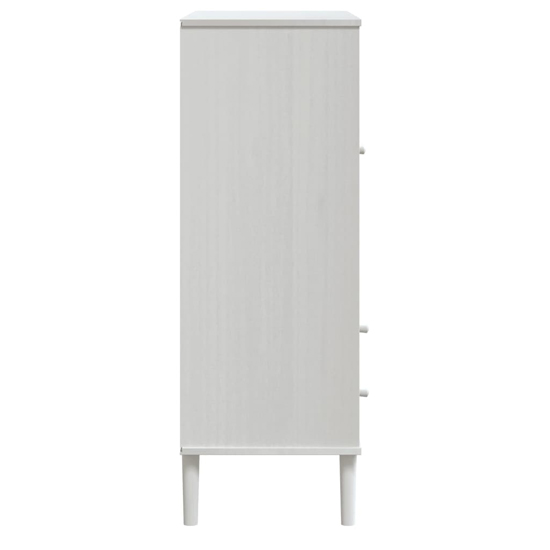 Fenland Wooden Highboard With 1 Door And 2 Drawers In White
