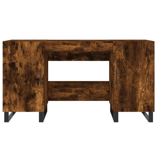 Fenland Wooden Laptop Desk With 2 Doors In Smoked Oak
