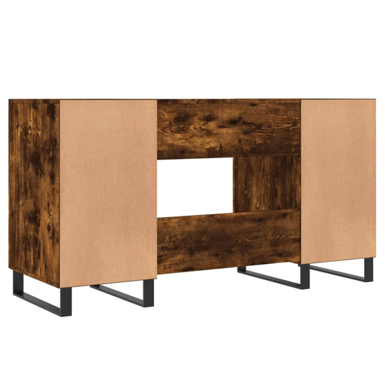 Fenland Wooden Laptop Desk With 2 Doors In Smoked Oak