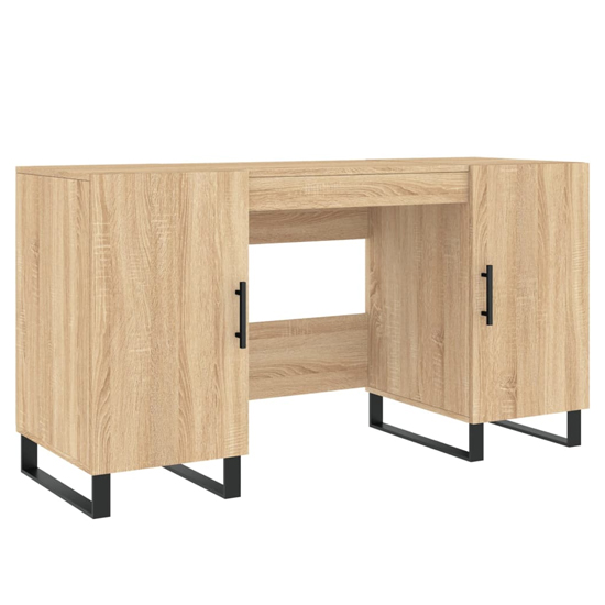 Fenland Wooden Laptop Desk With 2 Doors In Sonoma Oak