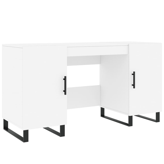 Fenland Wooden Laptop Desk With 2 Doors In White