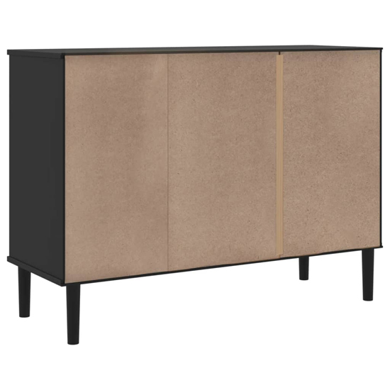 Fenland Wooden Sideboard With 2 Doors 3 Shelves In Black