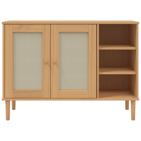 Fenland Wooden Sideboard With 2 Doors 3 Shelves In Brown