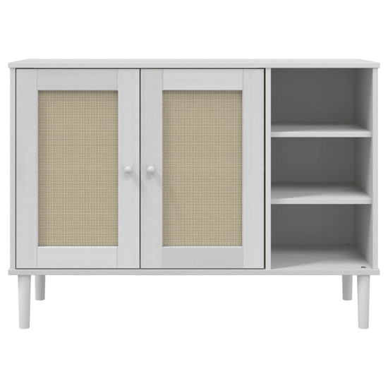 Fenland Wooden Sideboard With 2 Doors 3 Shelves In White