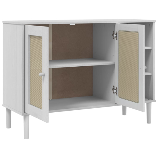 Fenland Wooden Sideboard With 2 Doors 3 Shelves In White