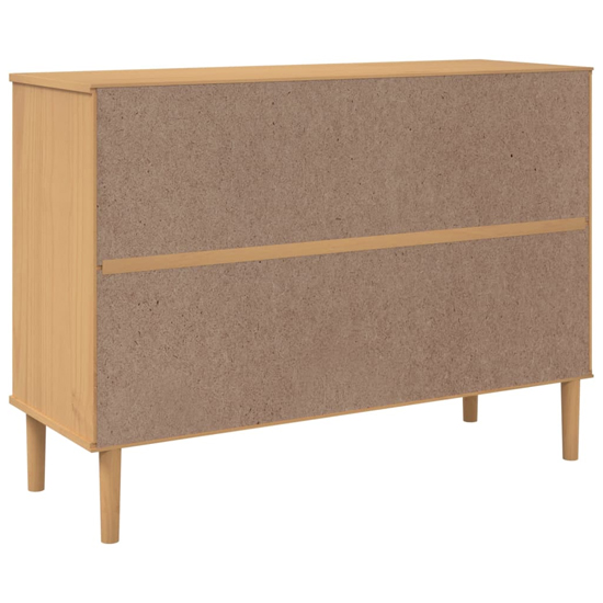 Fenland Wooden Sideboard With 2 Doors 4 Drawers In Brown