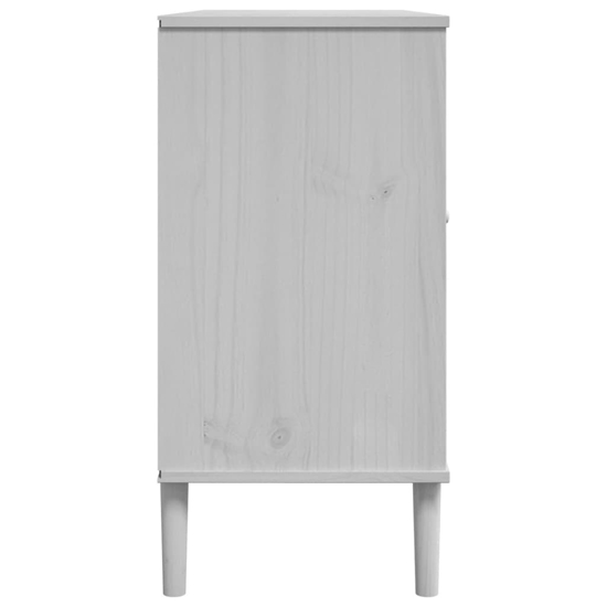 Fenland Wooden Sideboard With 2 Doors 4 Drawers In White