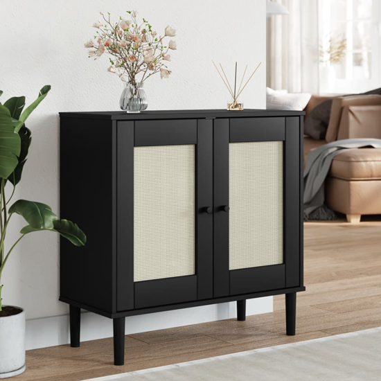 Read more about Fenland wooden sideboard with 2 doors in black