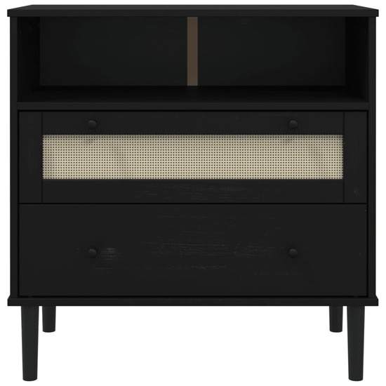 Fenland Wooden Storage Cabinet With 2 Drawers In Black