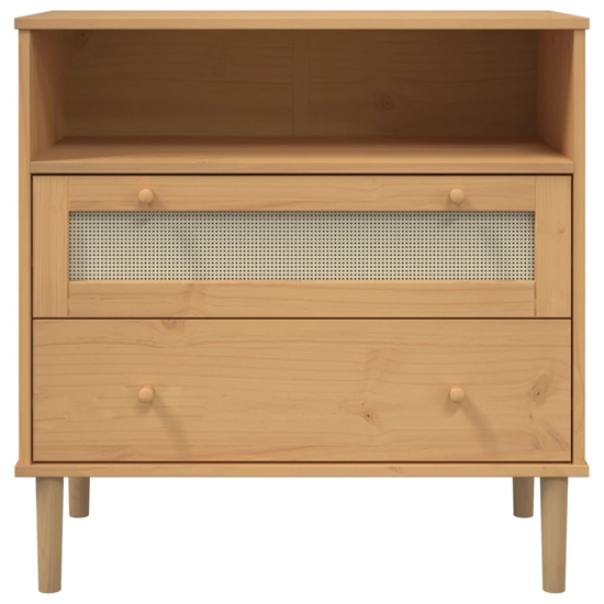 Fenland Wooden Storage Cabinet With 2 Drawers In Brown