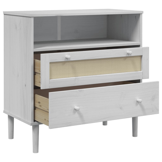 Fenland Wooden Storage Cabinet With 2 Drawers In White
