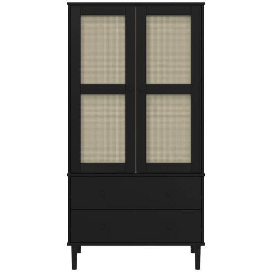 Fenland Wooden Wardrobe With 2 Door 2 Drawer In Black