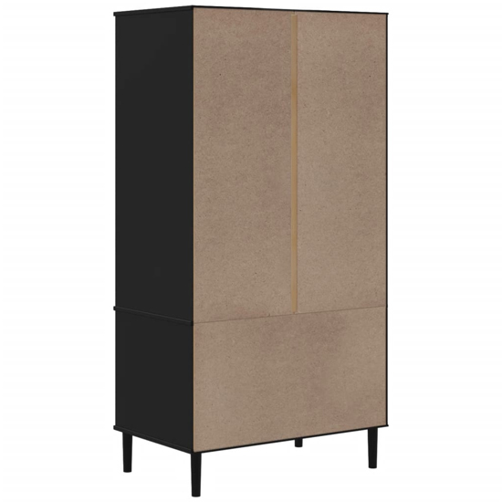 Fenland Wooden Wardrobe With 2 Door 2 Drawer In Black