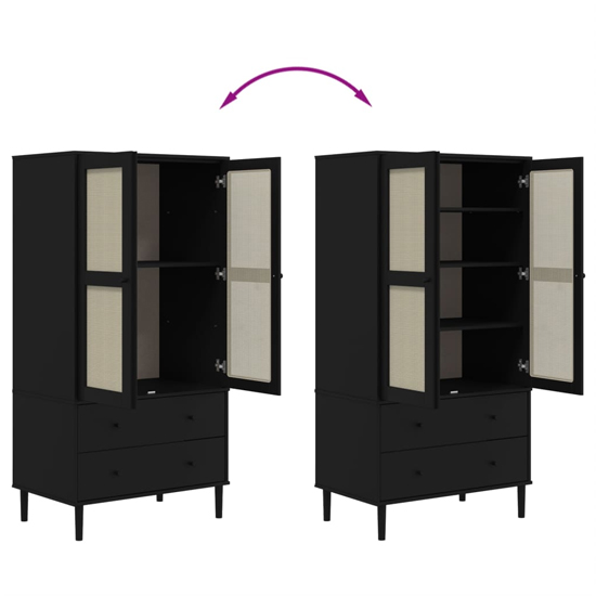 Fenland Wooden Wardrobe With 2 Door 2 Drawer In Black
