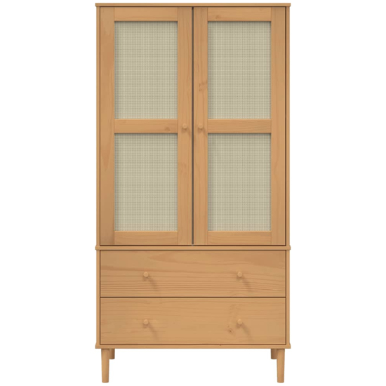Fenland Wooden Wardrobe With 2 Door 2 Drawer In Brown