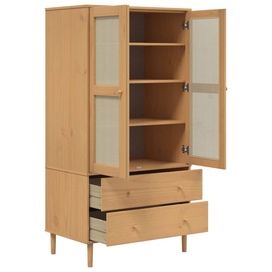 Fenland Wooden Wardrobe With 2 Door 2 Drawer In Brown