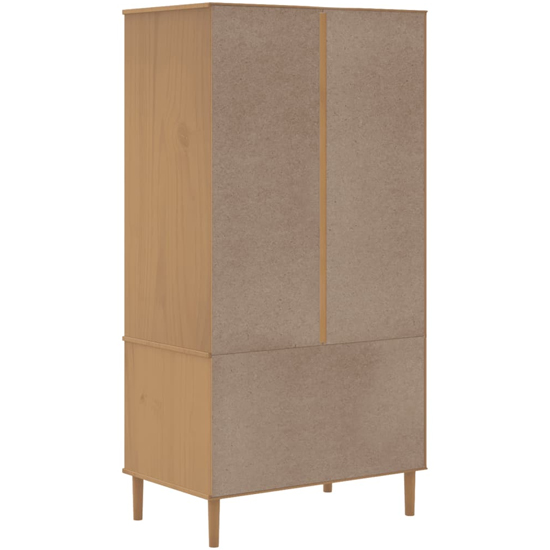 Fenland Wooden Wardrobe With 2 Door 2 Drawer In Brown