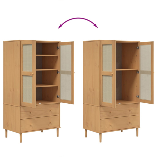 Fenland Wooden Wardrobe With 2 Door 2 Drawer In Brown
