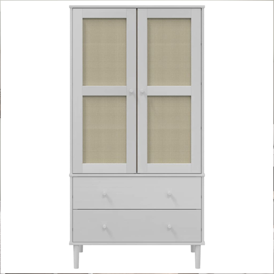Fenland Wooden Wardrobe With 2 Door 2 Drawer In White
