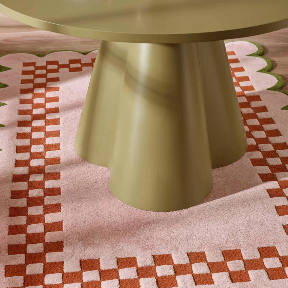 Fenlora Round Wooden Dining Table in Green