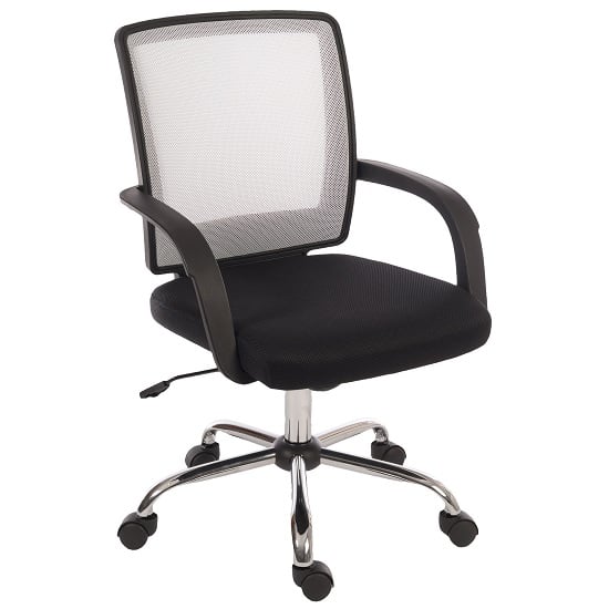 Fenton Home Office Chair in Black With White Mesh Back