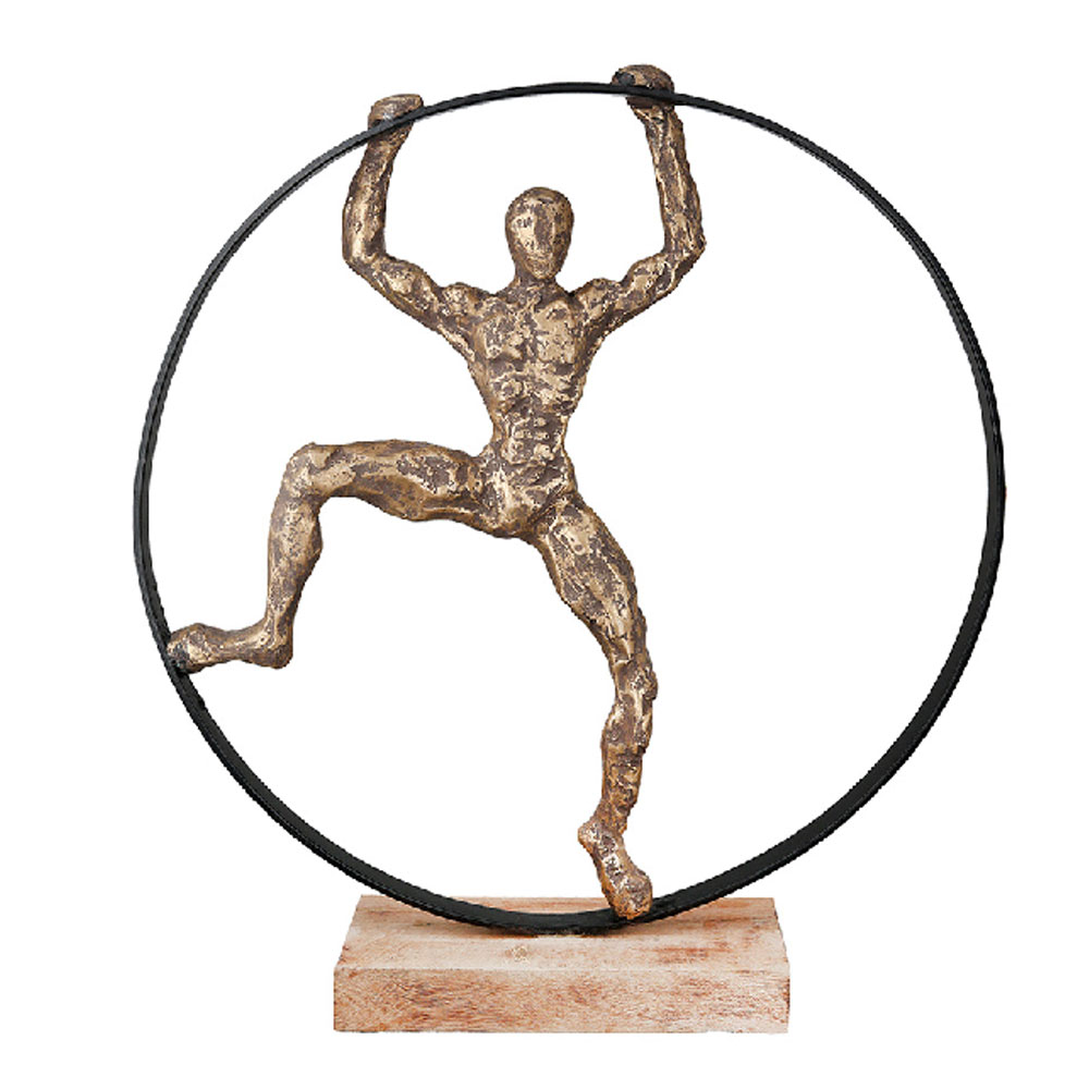 Fenvio Aluminum Round Pose Sculpture in Bronze
