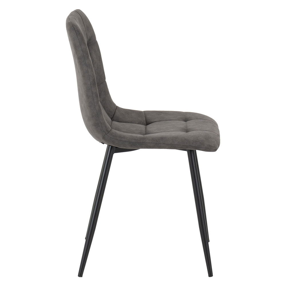Fenvio White Marble Stone Effect Dining Table with 6 Dark Grey Chairs