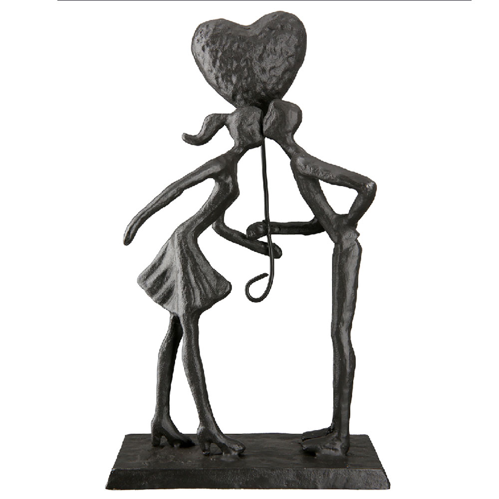 Fenvio Iron Couple Sculpture in Brown