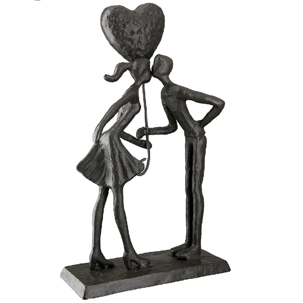 Fenvio Iron Couple Sculpture in Brown