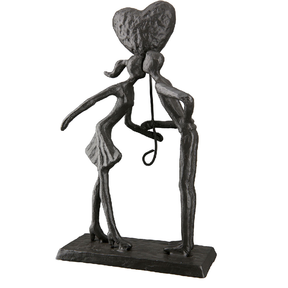 Fenvio Iron Couple Sculpture in Brown