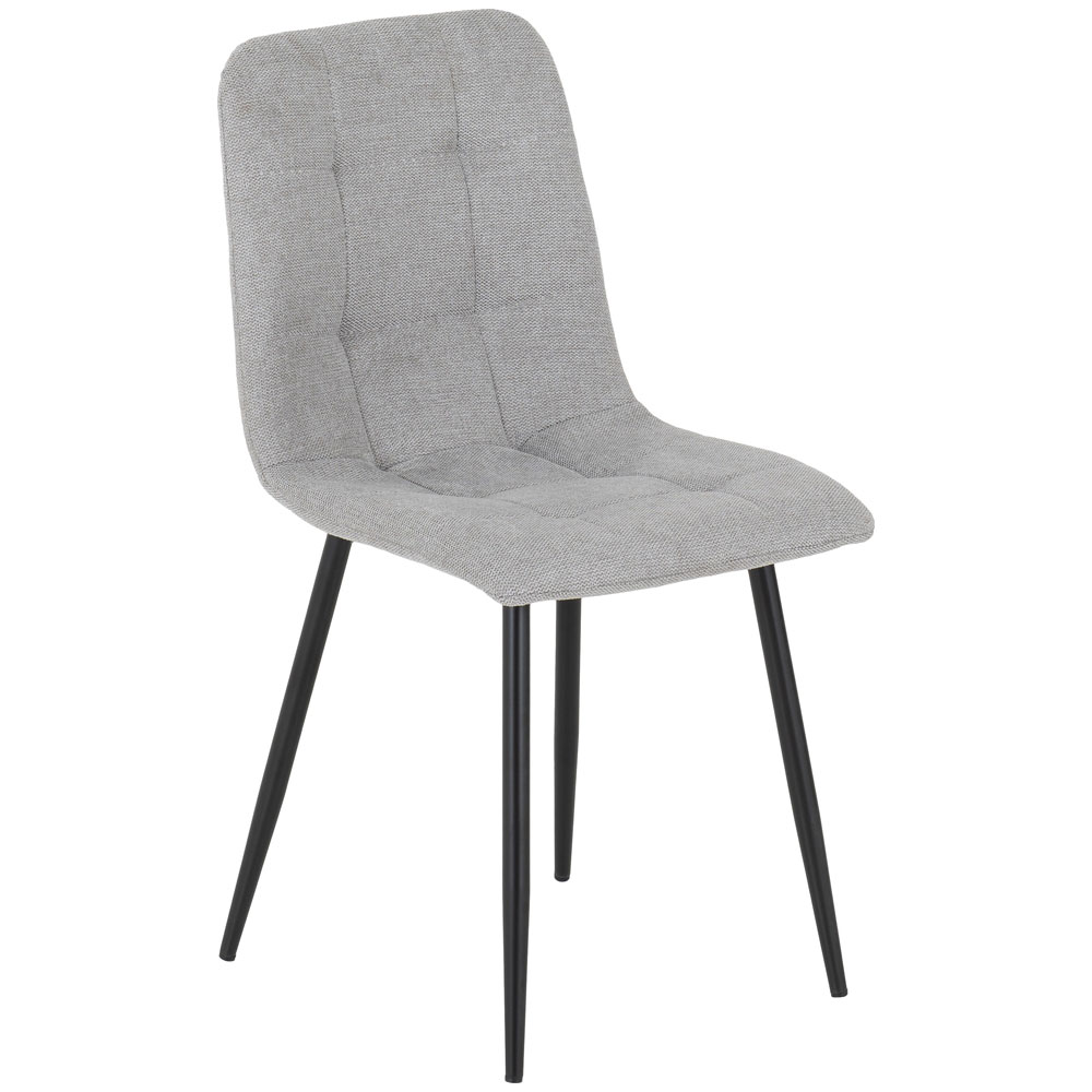 Fenvio White Marble Stone Effect Dining Table with 6 Light Grey Chairs