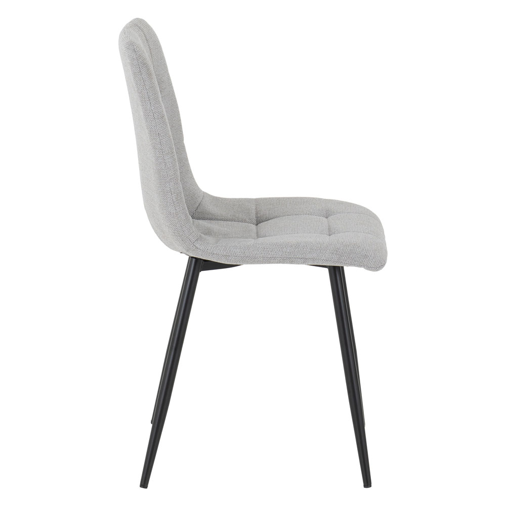 Fenvio White Marble Stone Effect Dining Table with 6 Light Grey Chairs