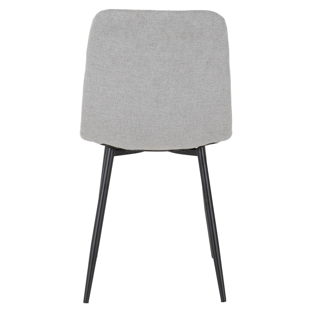 Fenvio White Marble Stone Effect Dining Table with 6 Light Grey Chairs
