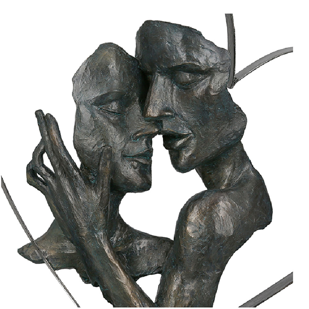 Fenvio Metal Heart Sculpture in Bronze and Antique