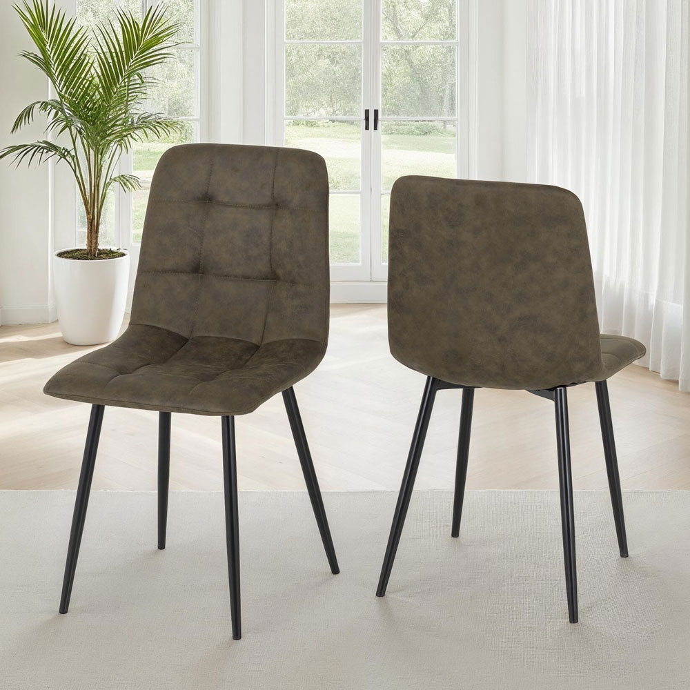 Fenvio White Marble Stone Effect Dining Table with 6 Olive Green Chairs