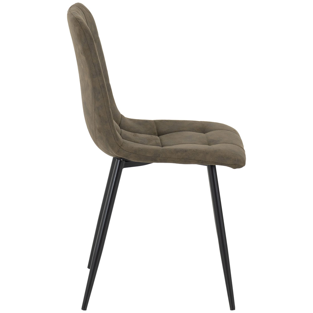 Fenvio White Marble Stone Effect Dining Table with 6 Olive Green Chairs