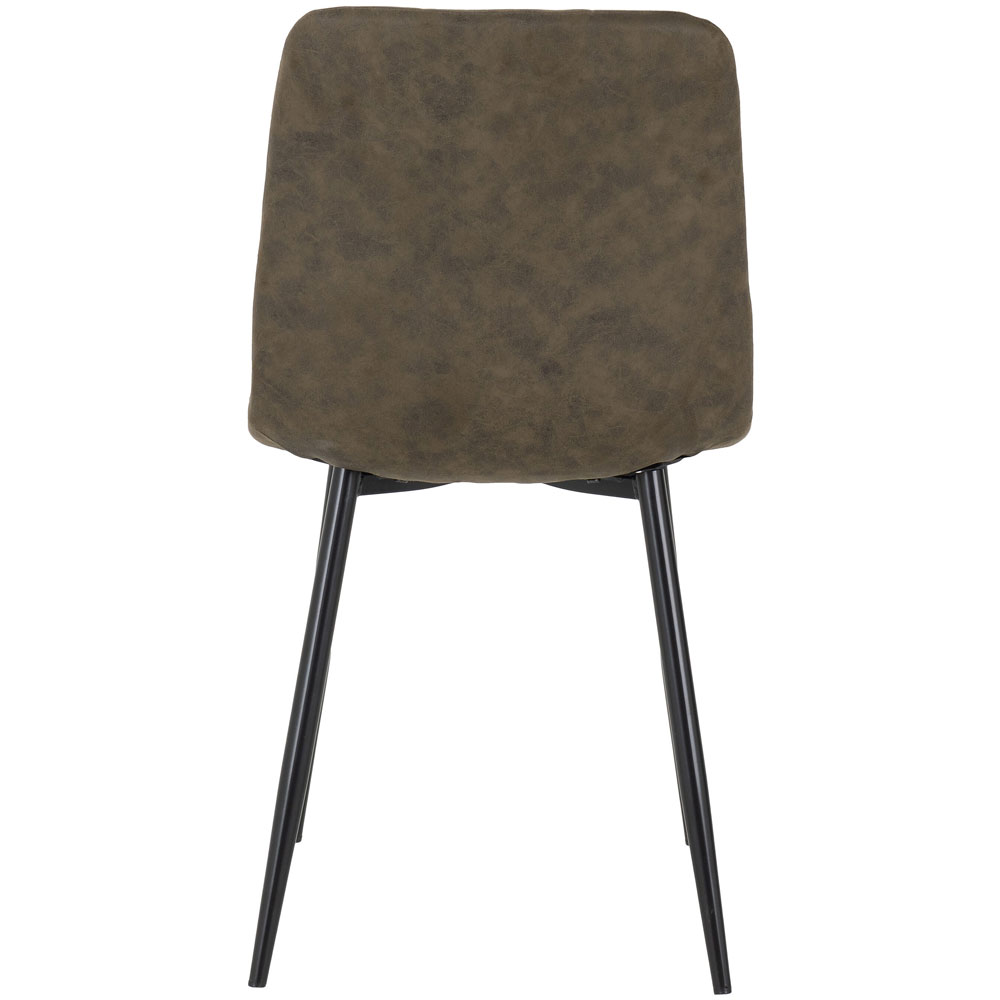 Fenvio White Marble Stone Effect Dining Table with 6 Olive Green Chairs