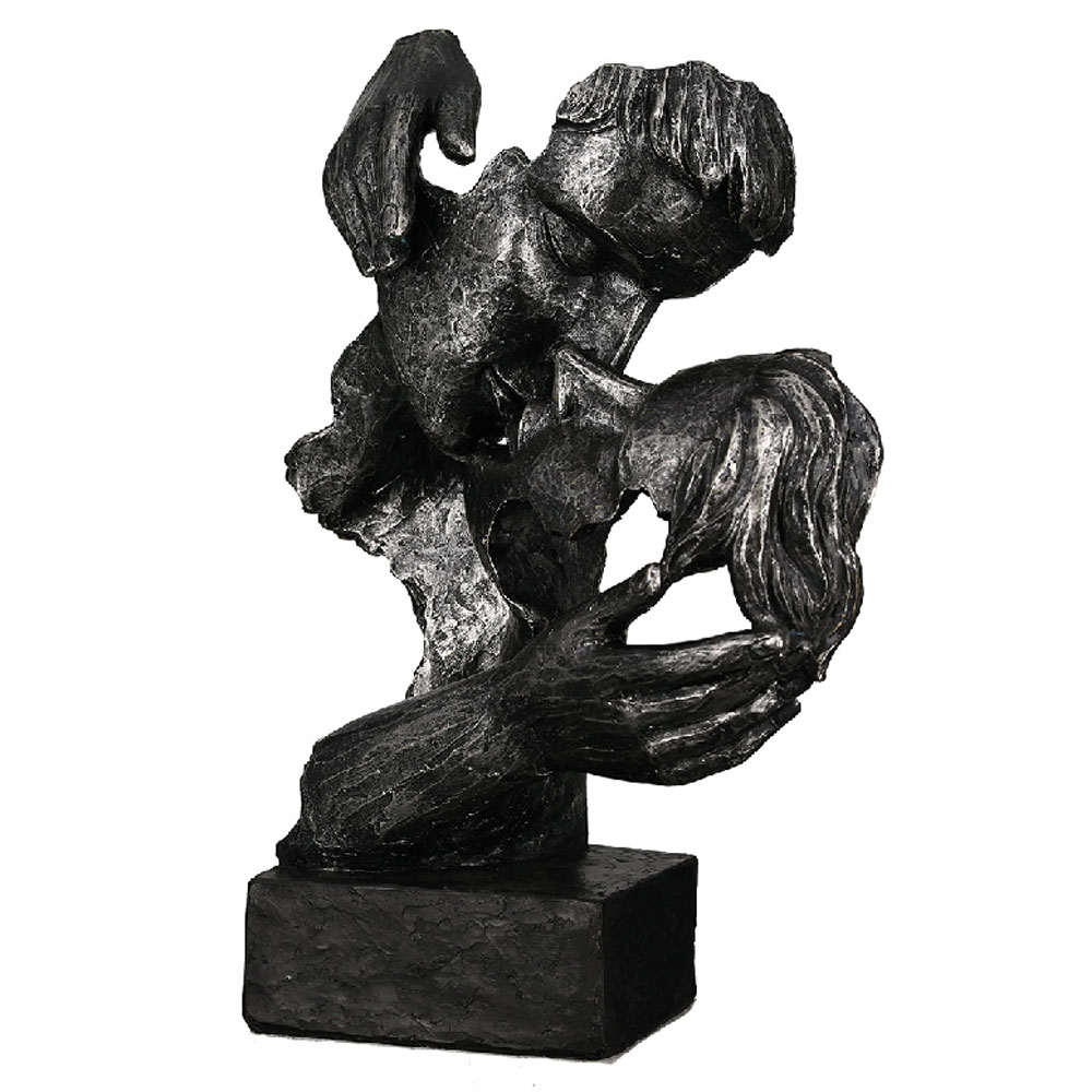 Fenvio Poly Couple Addiction Sculpture in Black and Anthracite