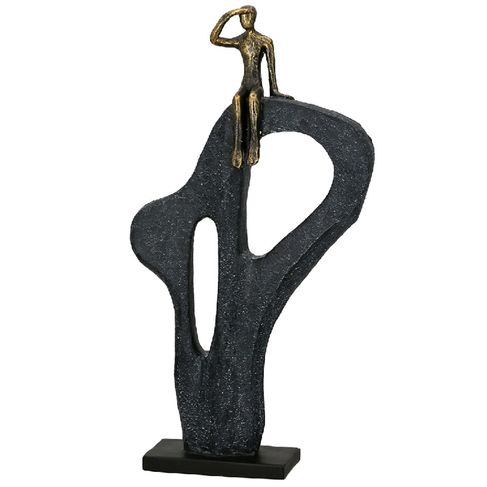 Fenvio Synthetic Resin Abstract Human Sculpture in Bronze and Antique