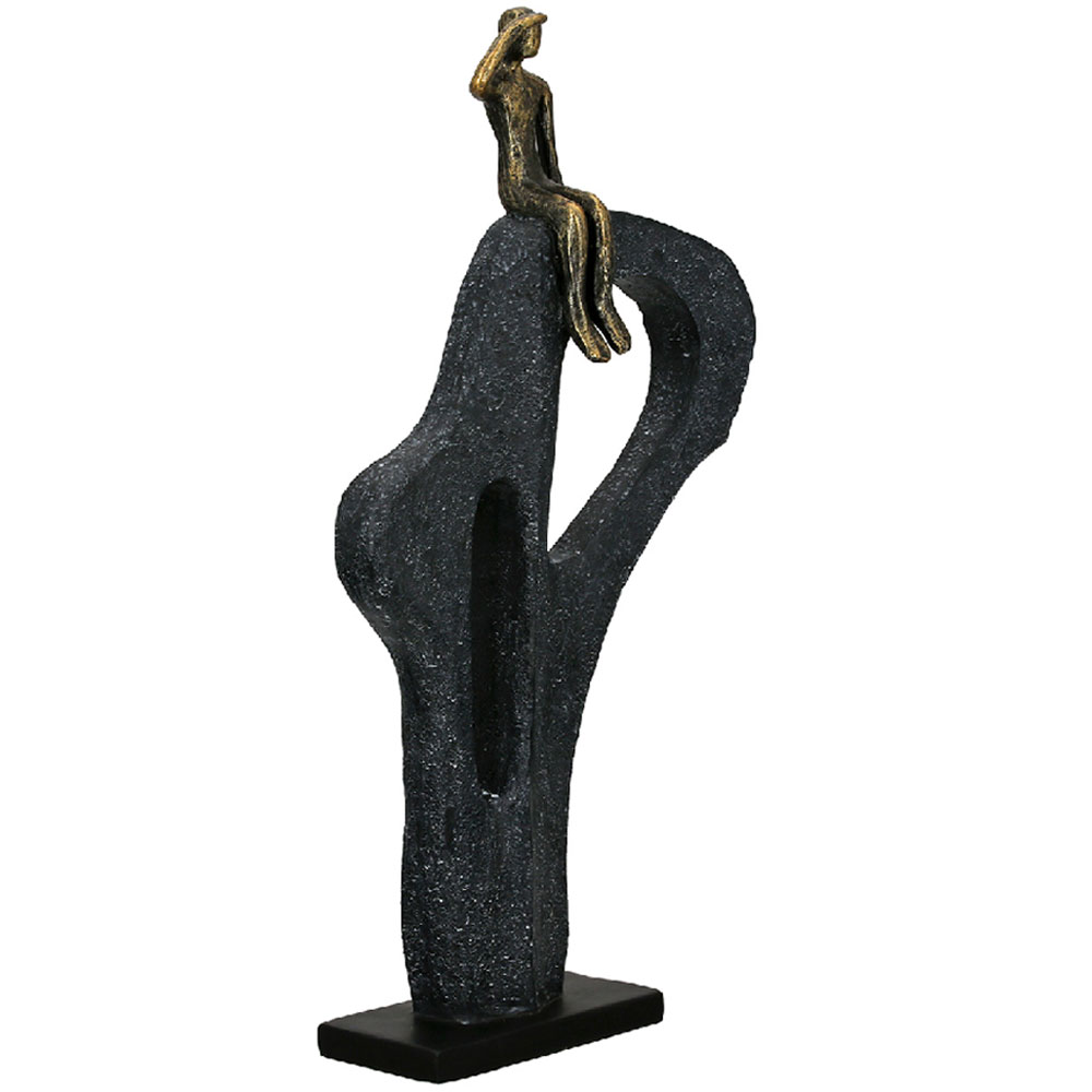 Fenvio Synthetic Resin Abstract Human Sculpture in Bronze and Antique