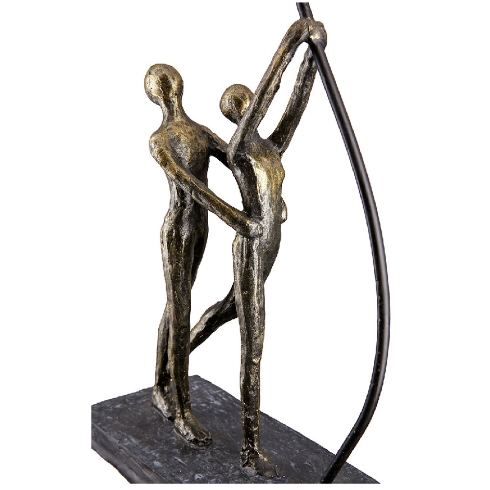 Fenvio Synthetic Resin Couple With Ballon Sculpture in Antique and Bronze