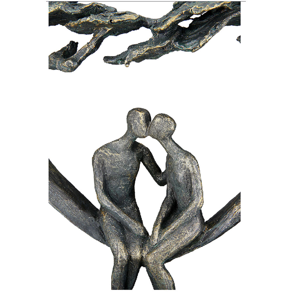Fenvio Synthetic Resin Couple Kiss Under Tree Sculpture in Antique and Bronze