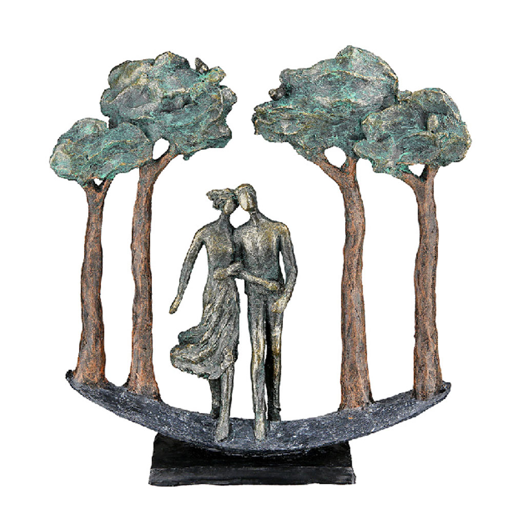 Fenvio Synthetic Resin Couple Under Tree Sculpture in Antique and Bronze