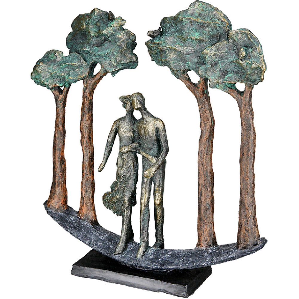 Fenvio Synthetic Resin Couple Under Tree Sculpture in Antique and Bronze