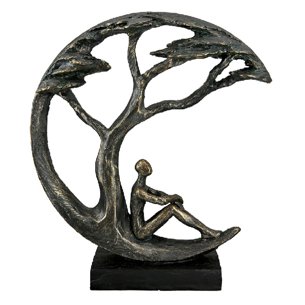 Fenvio Synthetic Resin Daydreamer Sculpture in Antique and Bronze